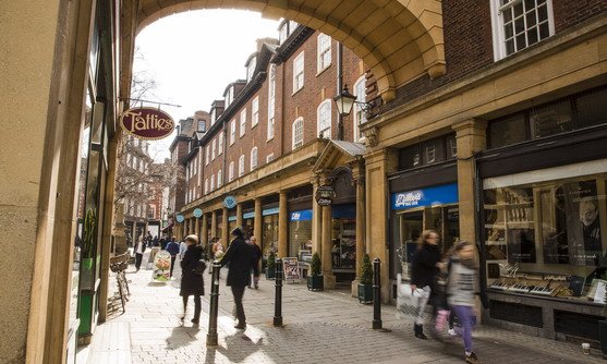 shopping street in Cambridge