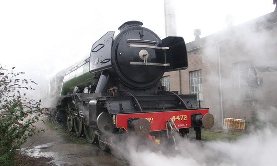 Stoom trein in de National railway museum van York