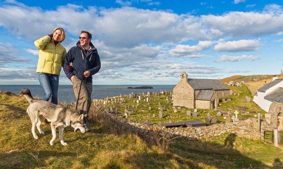 Wales | Couple walking dog on Coast Path
