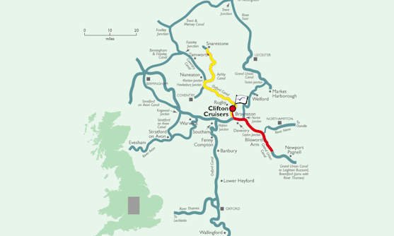 Routes vaarvakanties Oxford Canal